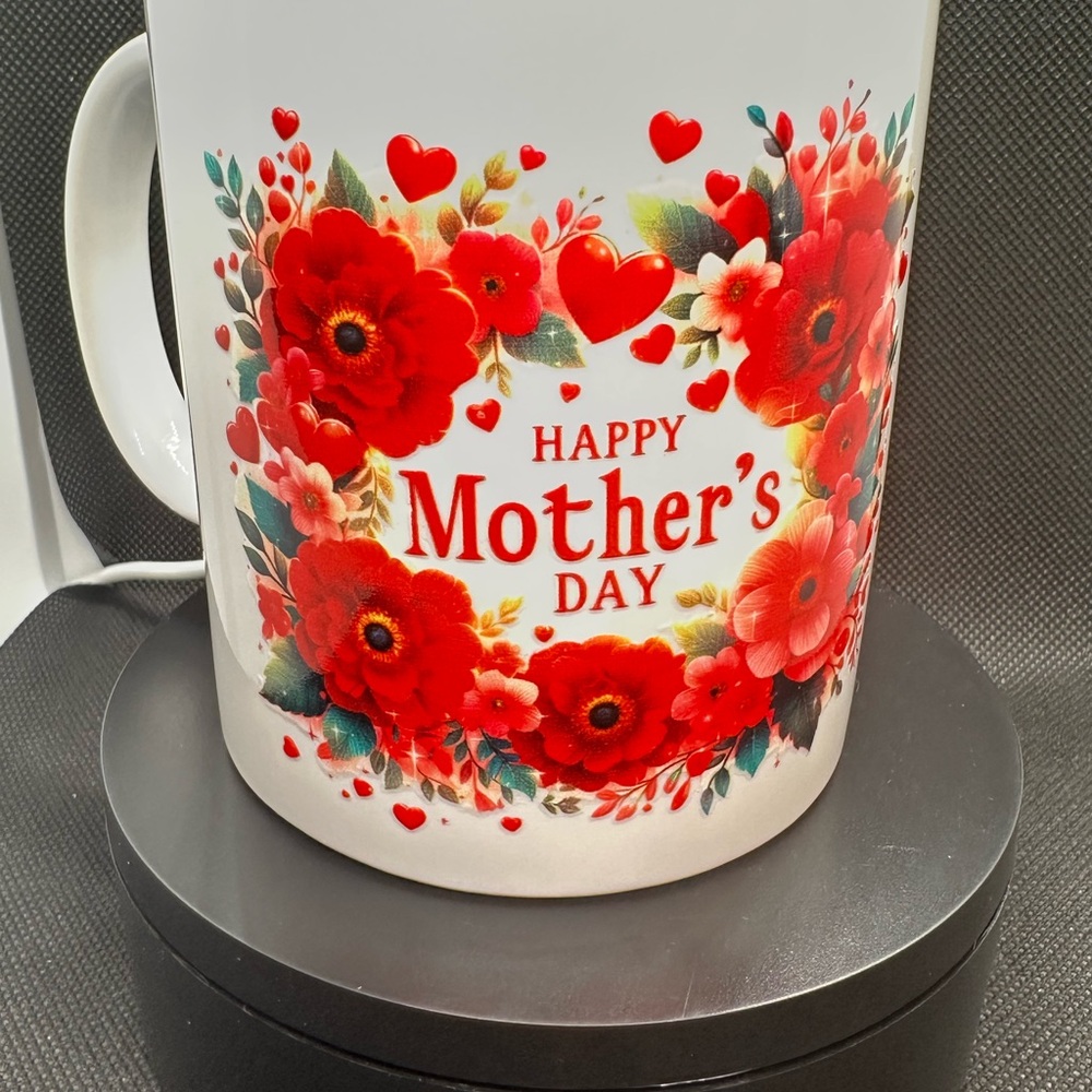💐 Floral Mother's Day Mug with Red 💐